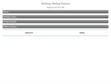 Tablet Screenshot of mildmaymedicalpractice.co.uk
